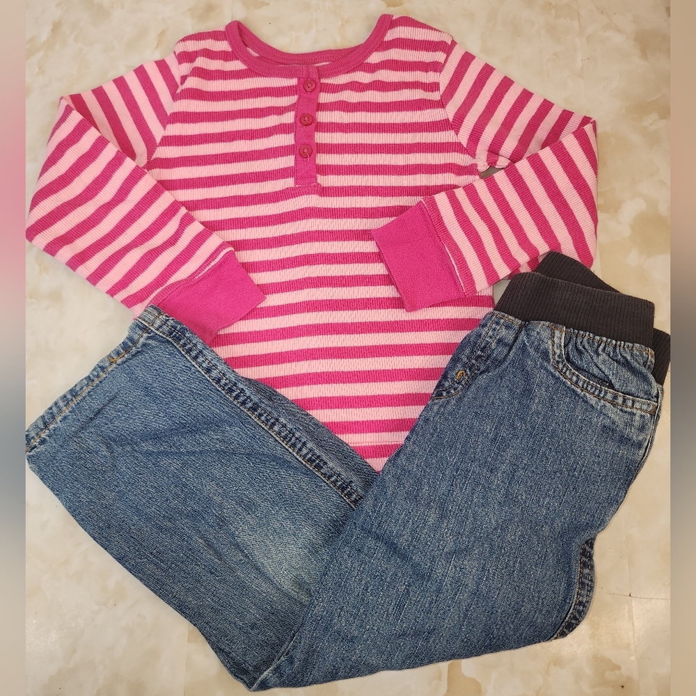 Girls 4T Long Sleeve Shirt And Jeans
